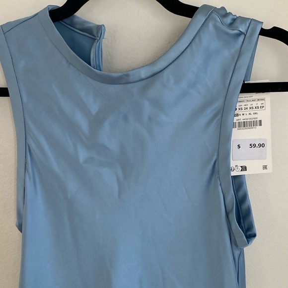 COPY - ZARA LIGHT BLUE SILK DRESS - Picture 4 of 4